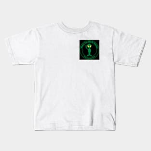 Alien small Logo Green with  Black background Kids T-Shirt